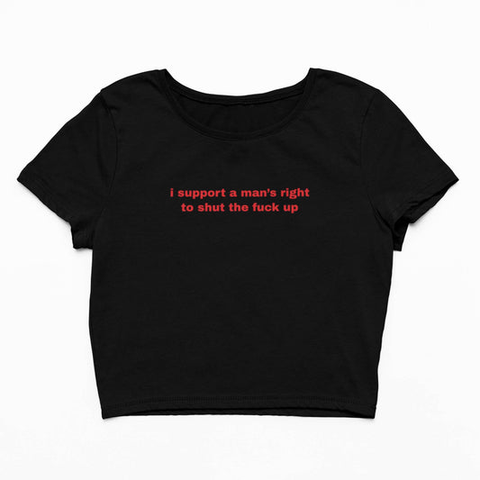 Bavlněný crop top I support a man’s