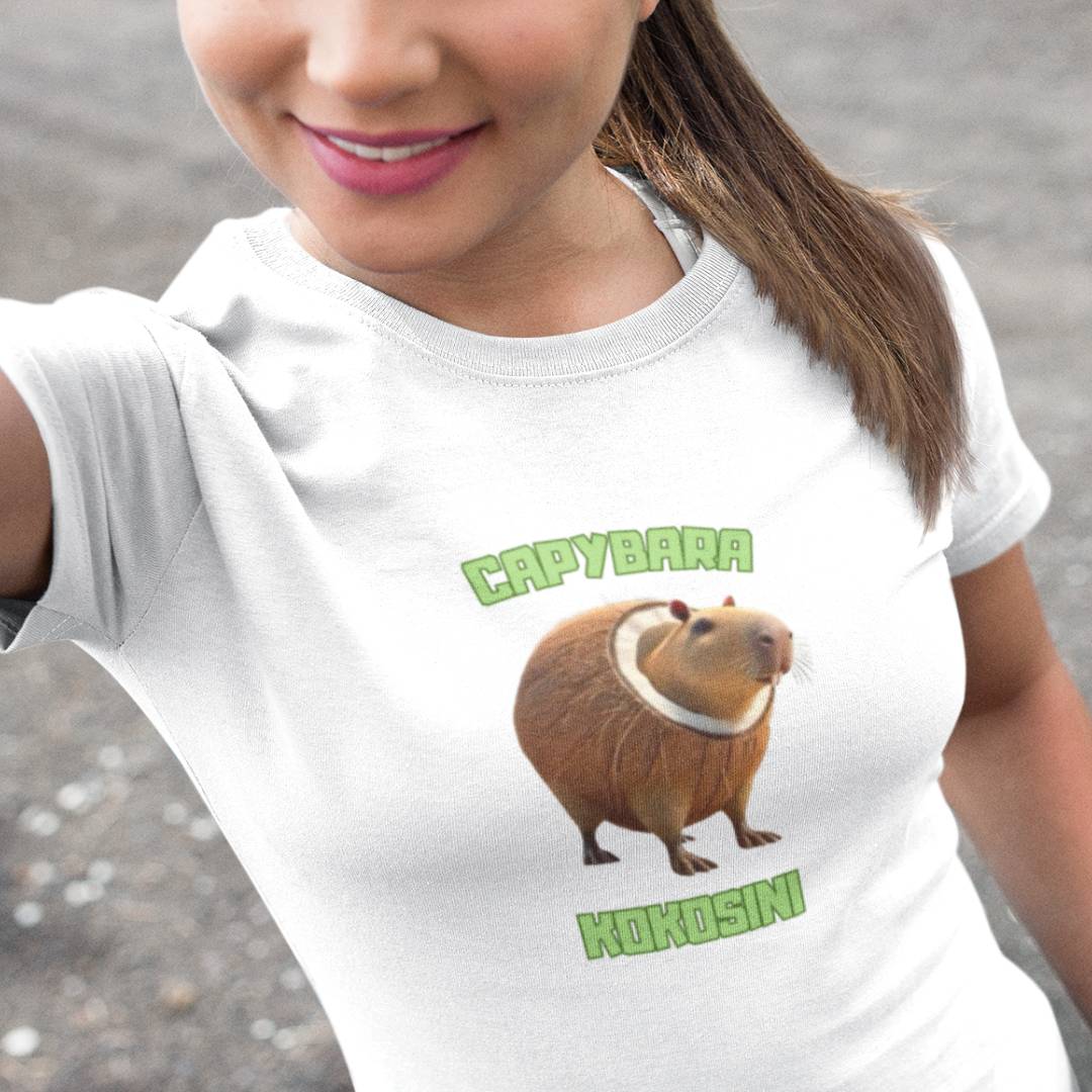 Tričko s nápisem Capybara Kokosini - Italian Brainrot