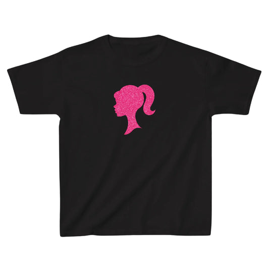 Černé baby tee s barbie siluetou