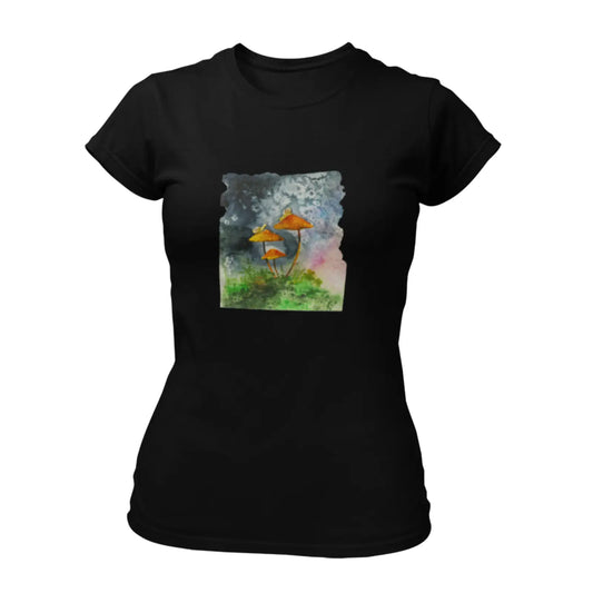 Dámské tričko s houbičkami akvarel od Tereza O.