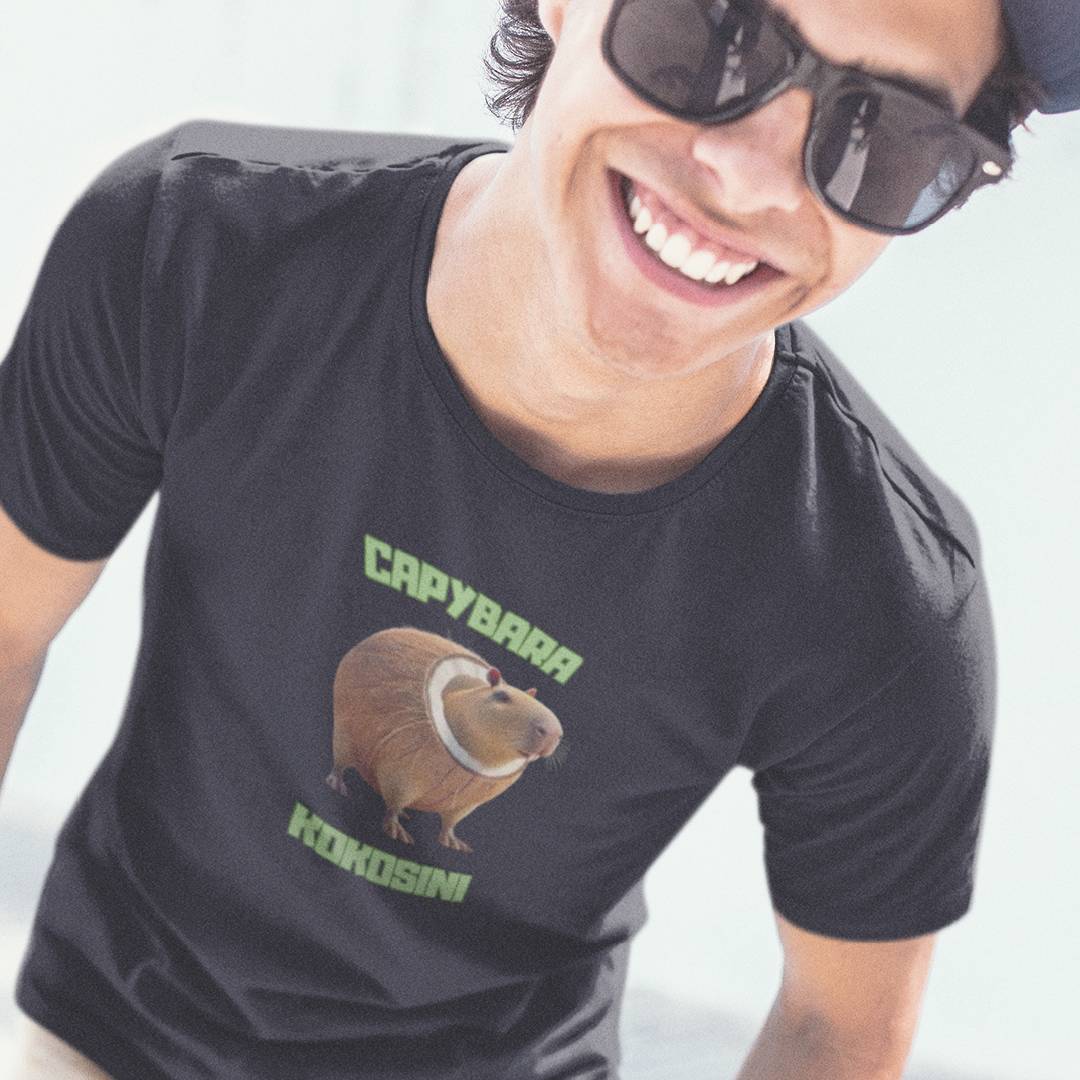 Tričko s nápisem Capybara Kokosini - Italian Brainrot