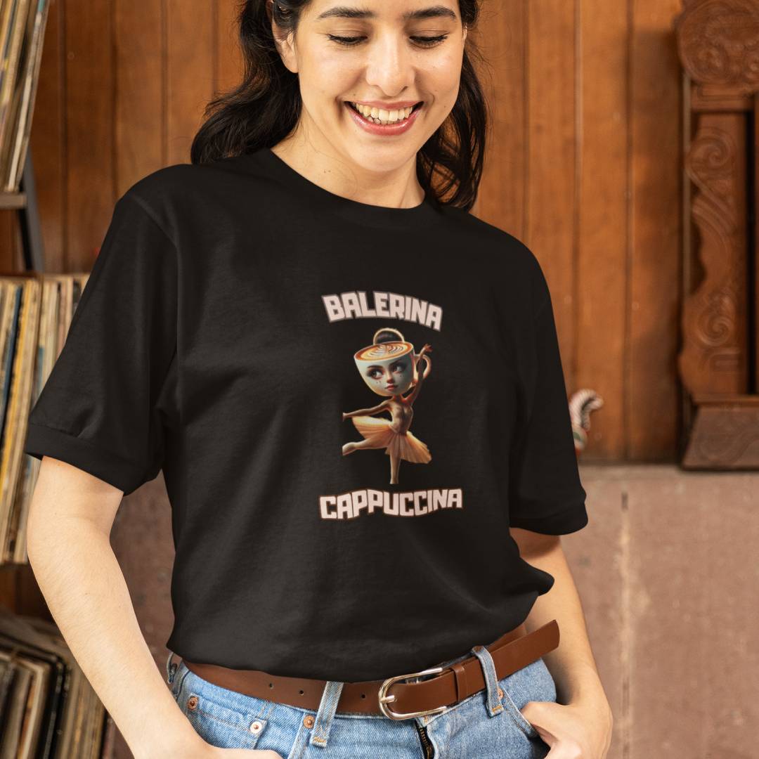 Tričko s nápisem Balerina Cappucina - Italian Brainrot
