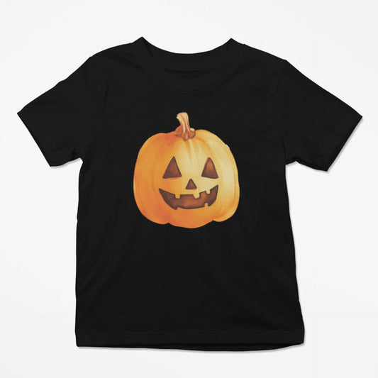 Dětské černé Halloween tričko s dýní