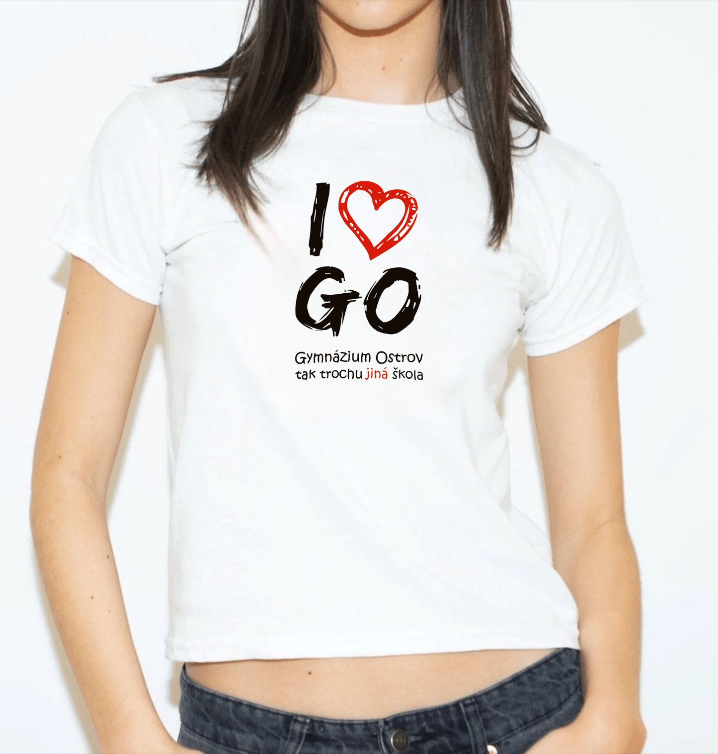 I Love GO - Baby Tee tričko pro fanoušky ostrovského gymnázia