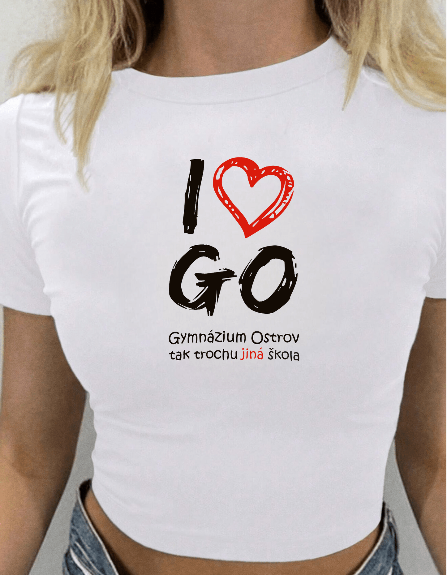 I Love GO - Crop Top tričko pro fanoušky ostrovského gymnázia