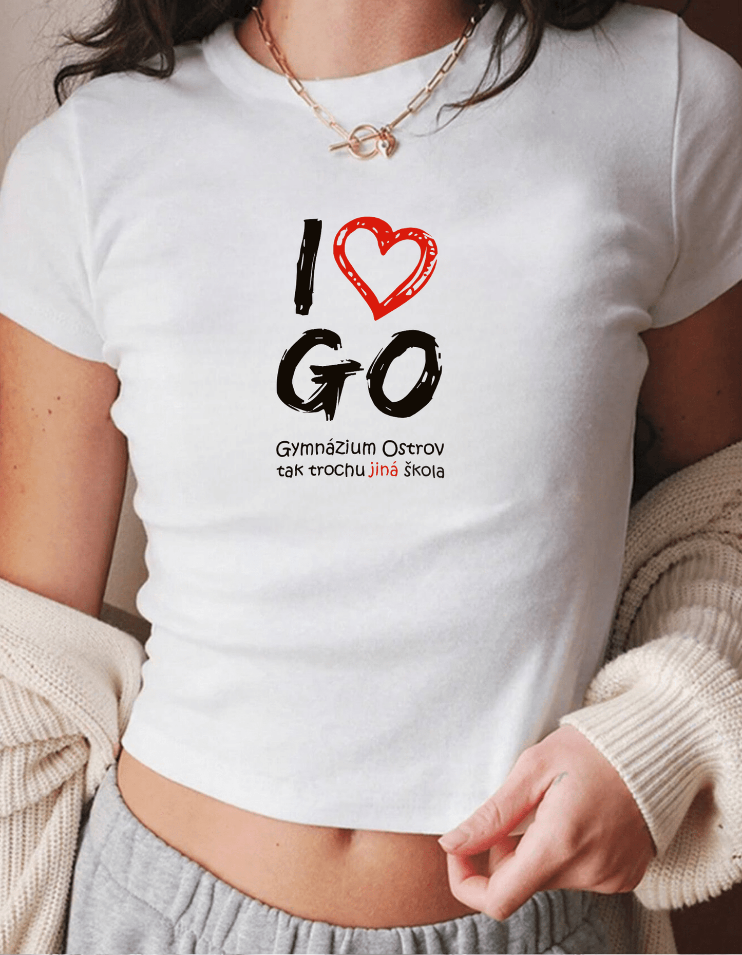 I Love GO - Crop Top tričko pro fanoušky ostrovského gymnázia