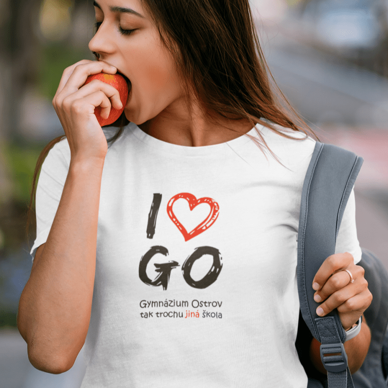 I Love GO - DÁMSKÉ tričko pro fanoušky ostrovského gymnázia