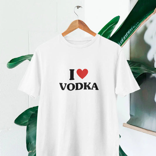 Tričko I Love Vodka Bílé Unisex