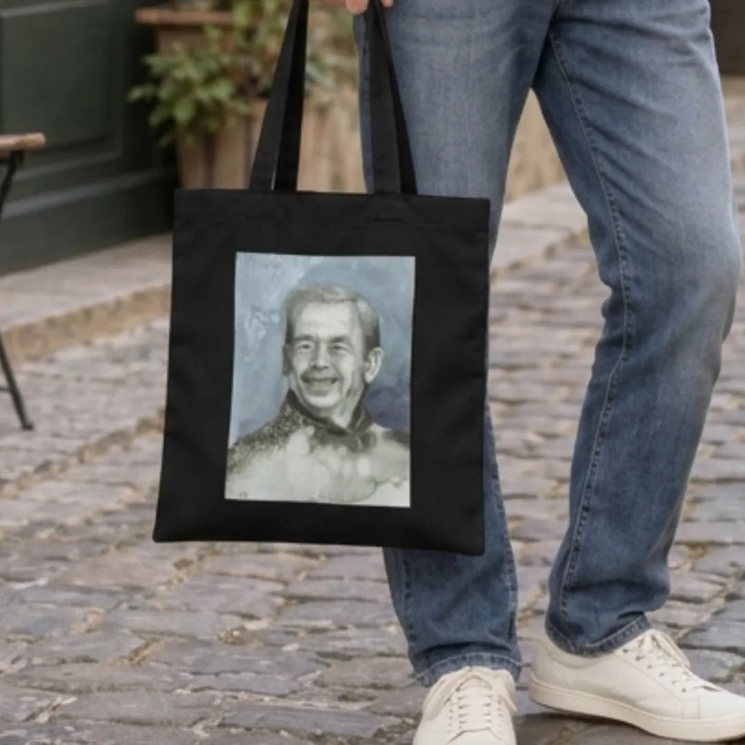 Plátěná taška Václav Havel – akvarel Tereza O.