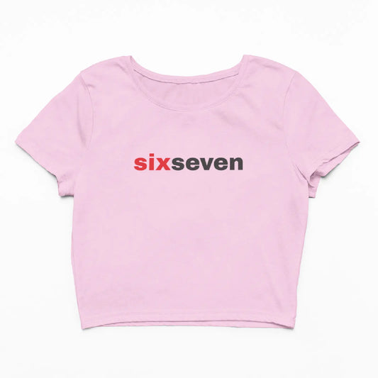 Crop top s nápisem Six Seven
