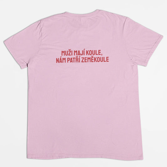 Růžové tričko pro Alfa ženy ze zádu