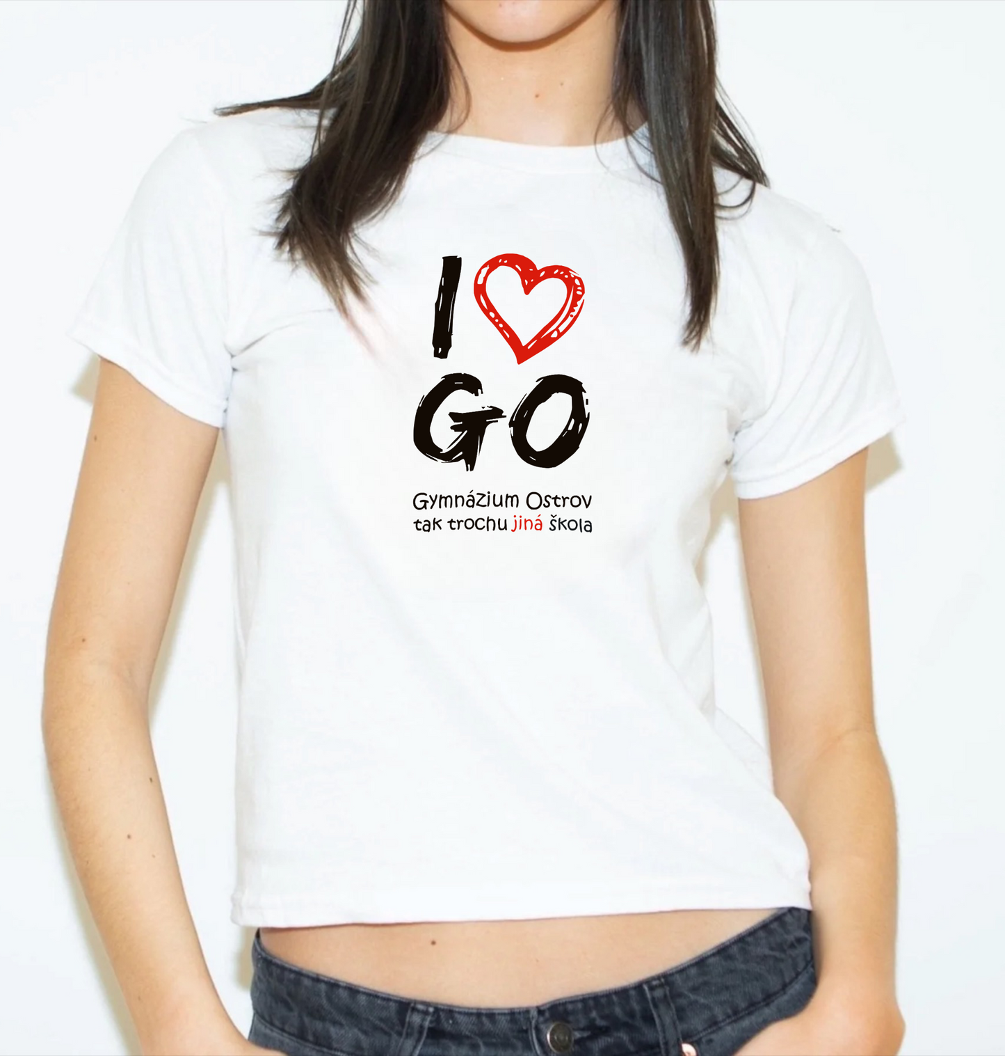 I Love GO - Baby Tee tričko pro fanoušky ostrovského gymnázia