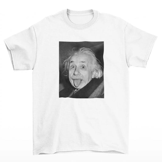 Tričko s Albertem Einsteinem | Vyplazený Jazyk Bílá Barva