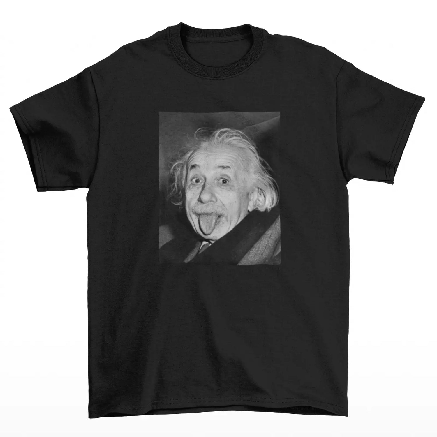 Tričko s Albertem Einsteinem | Vyplazený Jazyk | Černá Barva