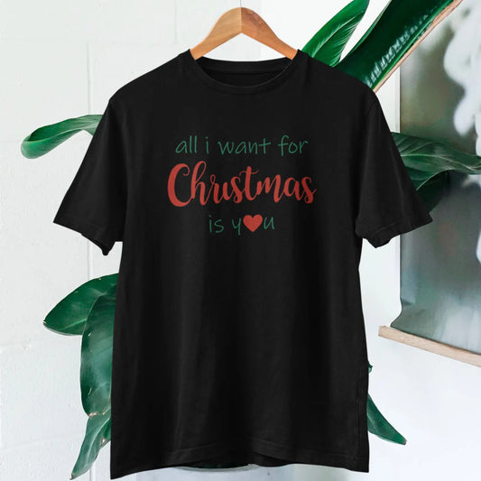 Vánoční Tričko | All I Want For Chrismtas Is You - Černé