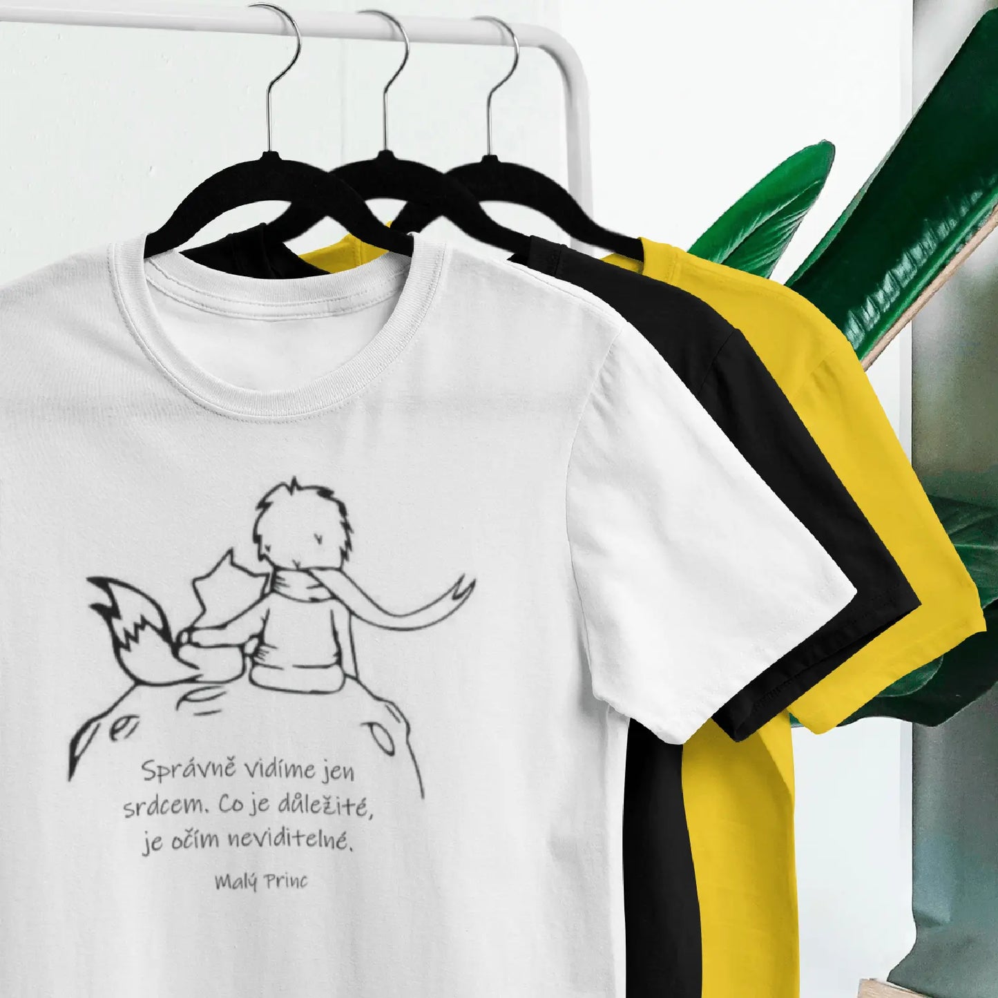 Barevná Trička Malý Princ s citátem na ramínku
