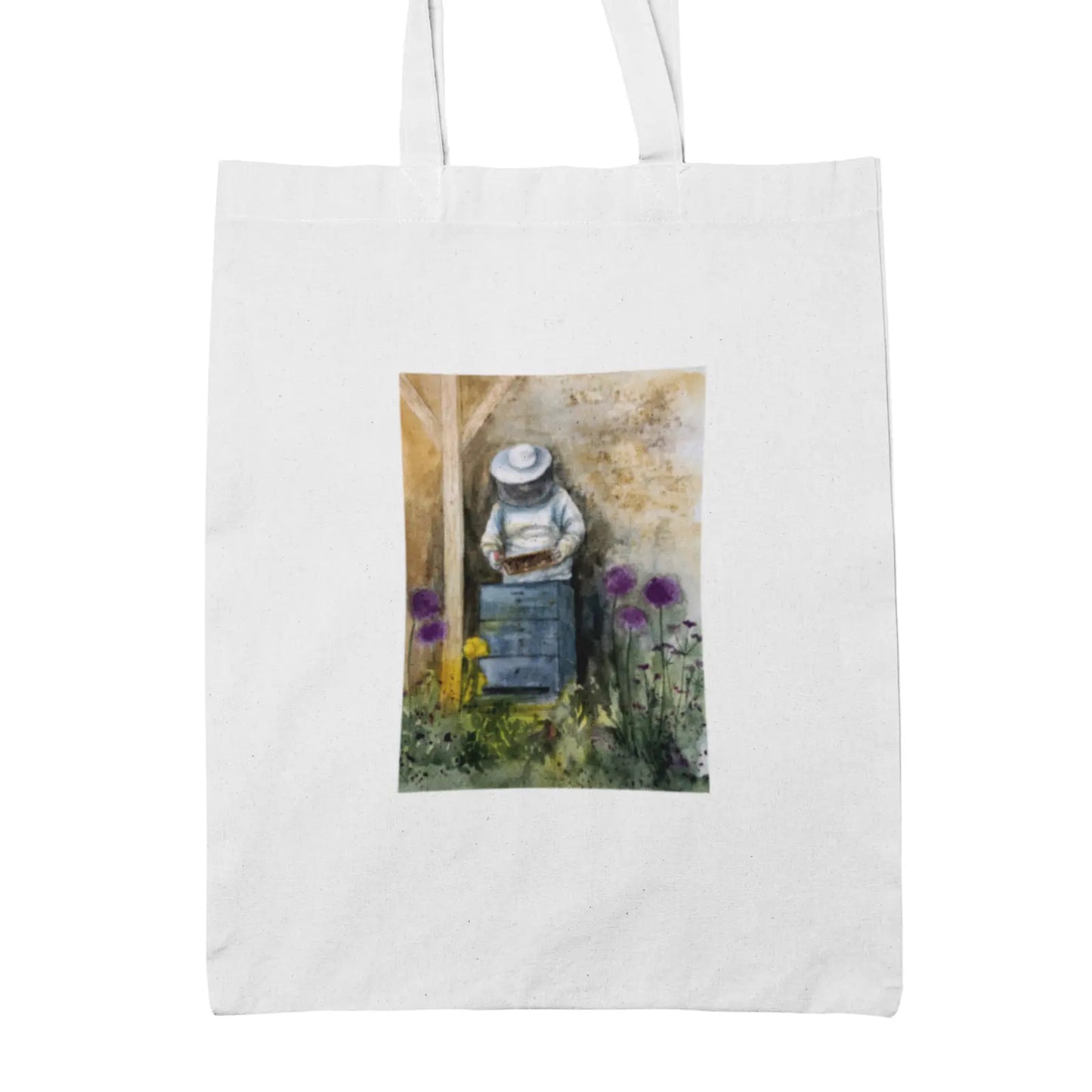 Plátěná taška s obrázkem včelaře akvarel od Tereza O.