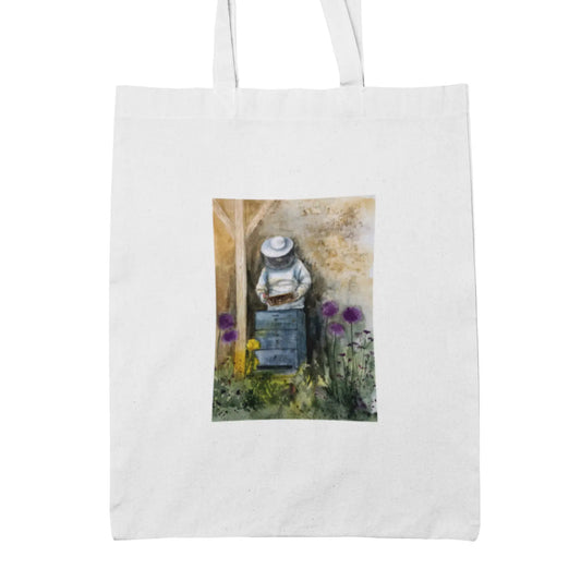 Plátěná taška s obrázkem včelaře akvarel od Tereza O.
