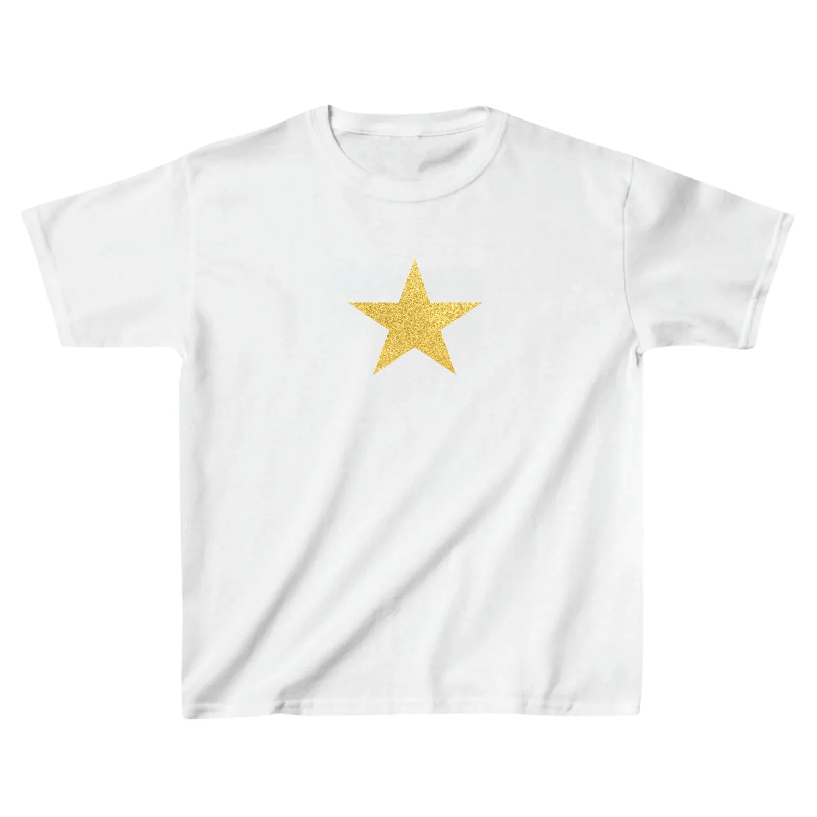 Bílé baby tee se zlatou hvězdou