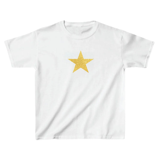 Bílé baby tee se zlatou hvězdou