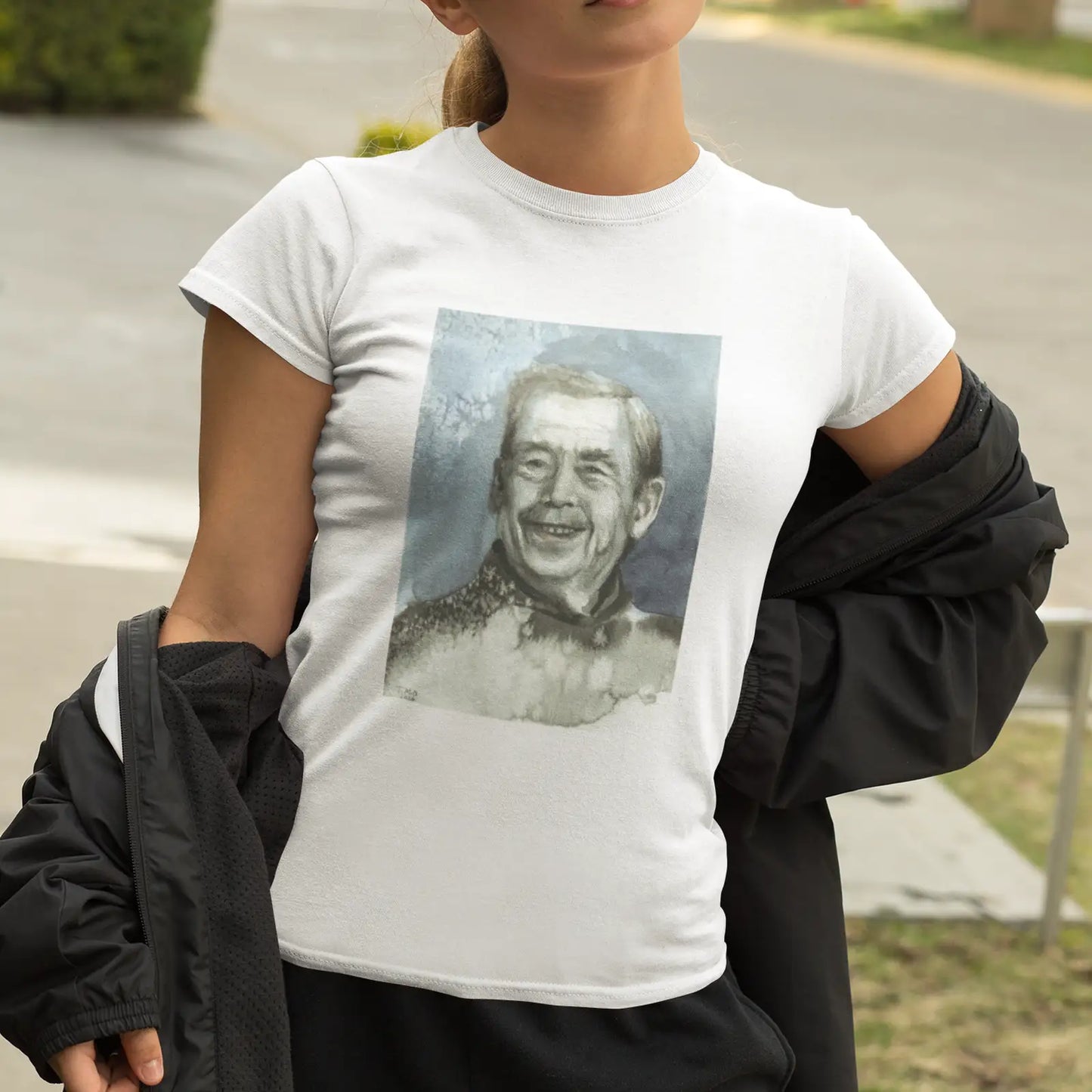 Dámské tričko Václav Havel, akvarel od Terezy O.