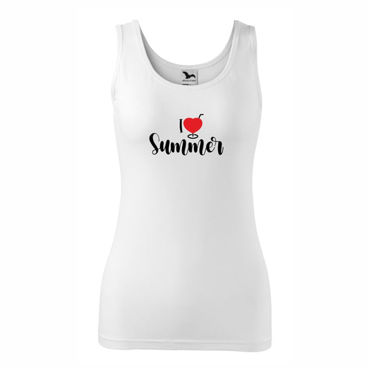 Bílé dámské tílko s nápisem I love summer
