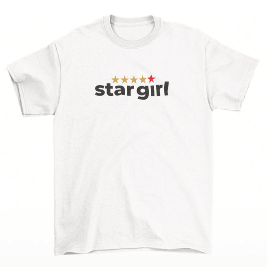 Bílé tričko s nápisem Stargirl, dámské tričko pro skutečné hvězdy