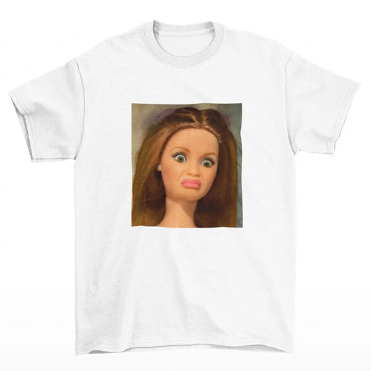 Bílé tričko s fotku funny doll