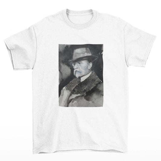 bílém tričko s portrétem Tomáše Garrigua Masaryka akvarel od Terezy O.  