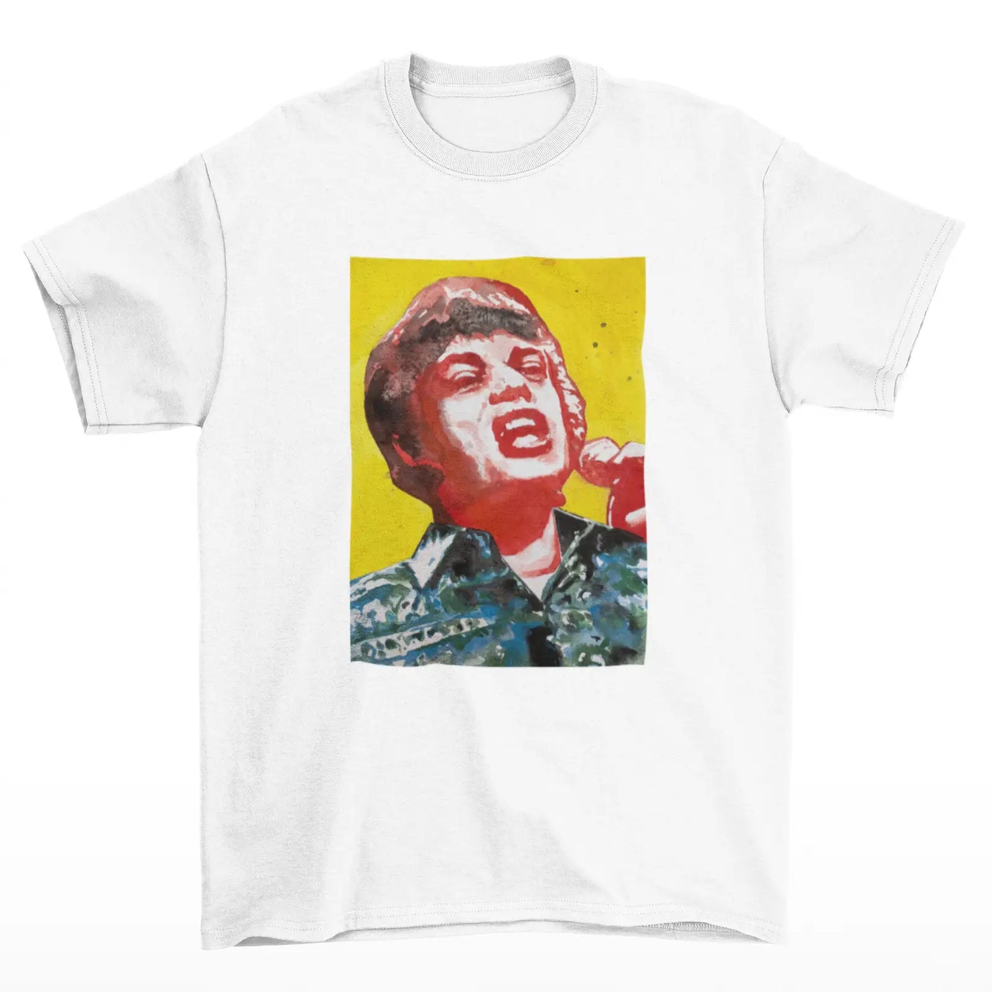 Tričko Mick Jagger – Co je to za hnusnou máničku? – akvarel od Terezy O.