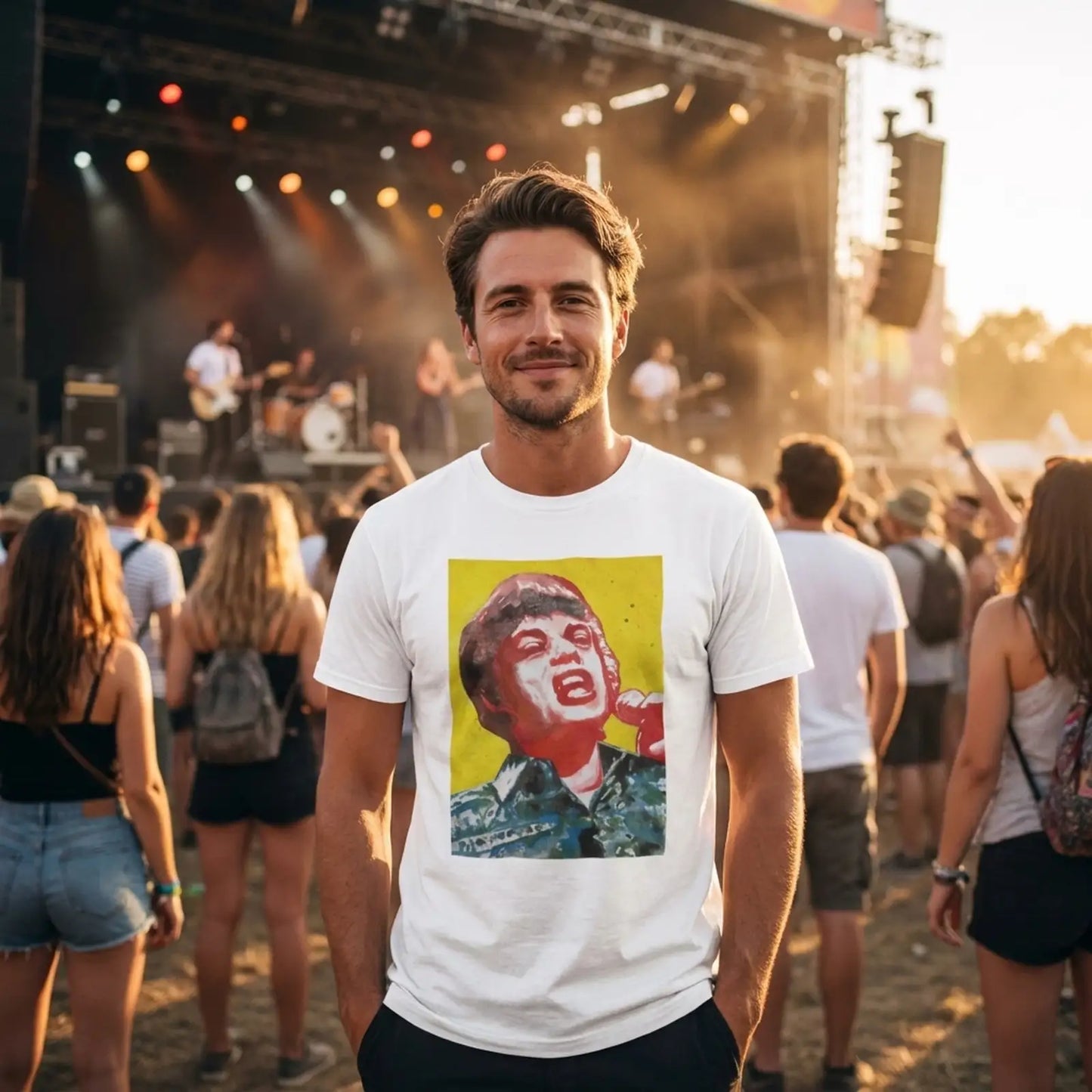 Tričko Mick Jagger – Co je to za hnusnou máničku? – akvarel od Terezy O.