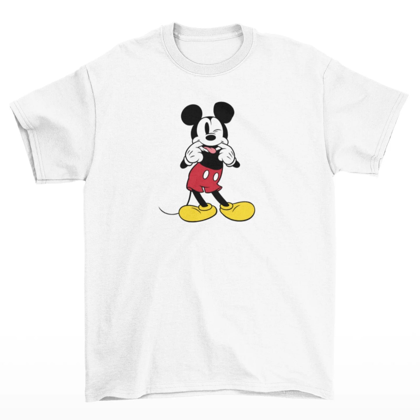 Dětské bílé tričko se šklebícím se  Mickey Mousemm