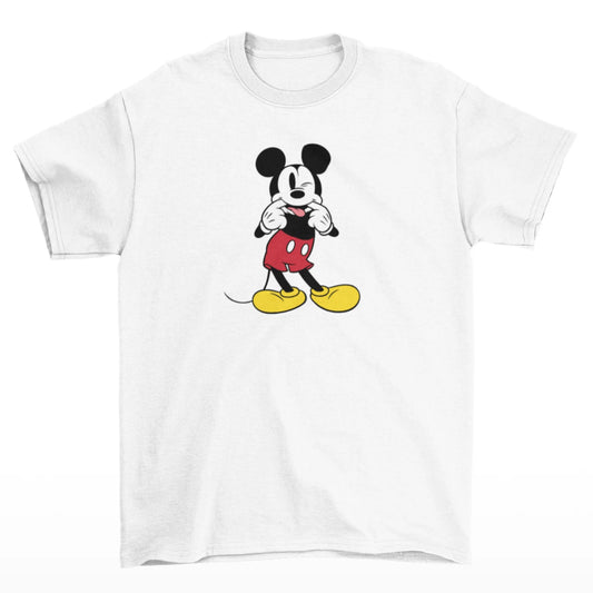 Dětské bílé tričko se šklebícím se  Mickey Mousemm