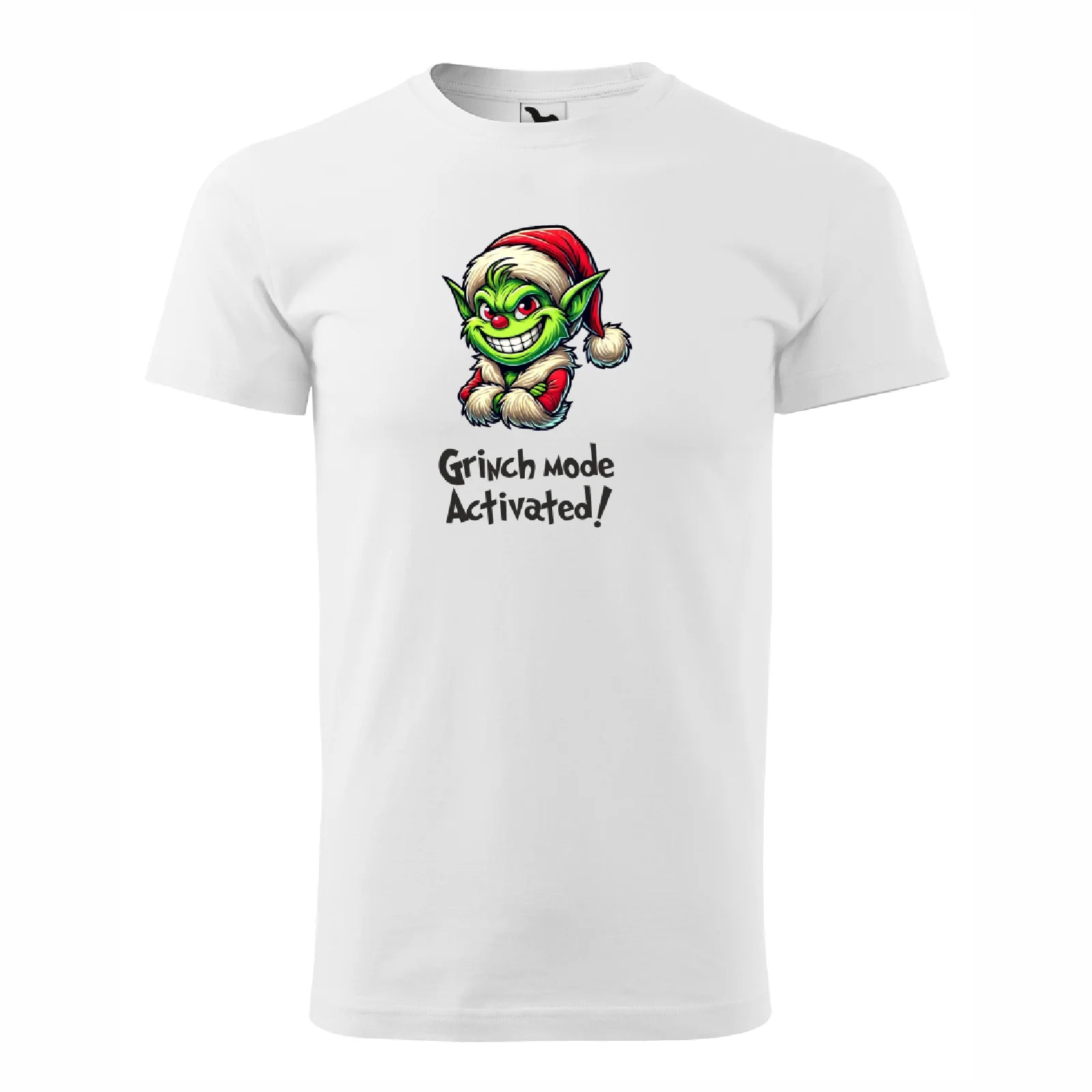 Bílé tričko s Grinchem a nápisem Grinch mode activated!
