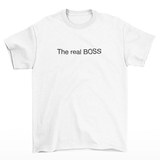 Bílé tričko s nápisem The real BOSS