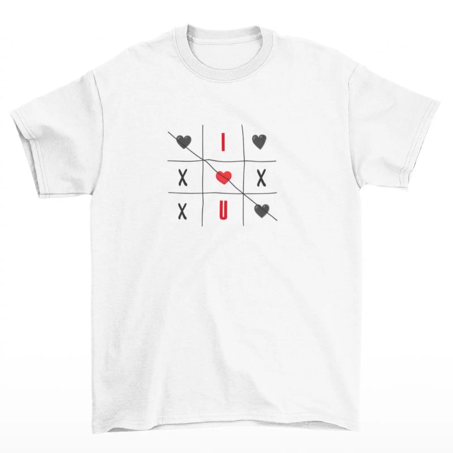 Bílé tričko Valentýnské piškvorky