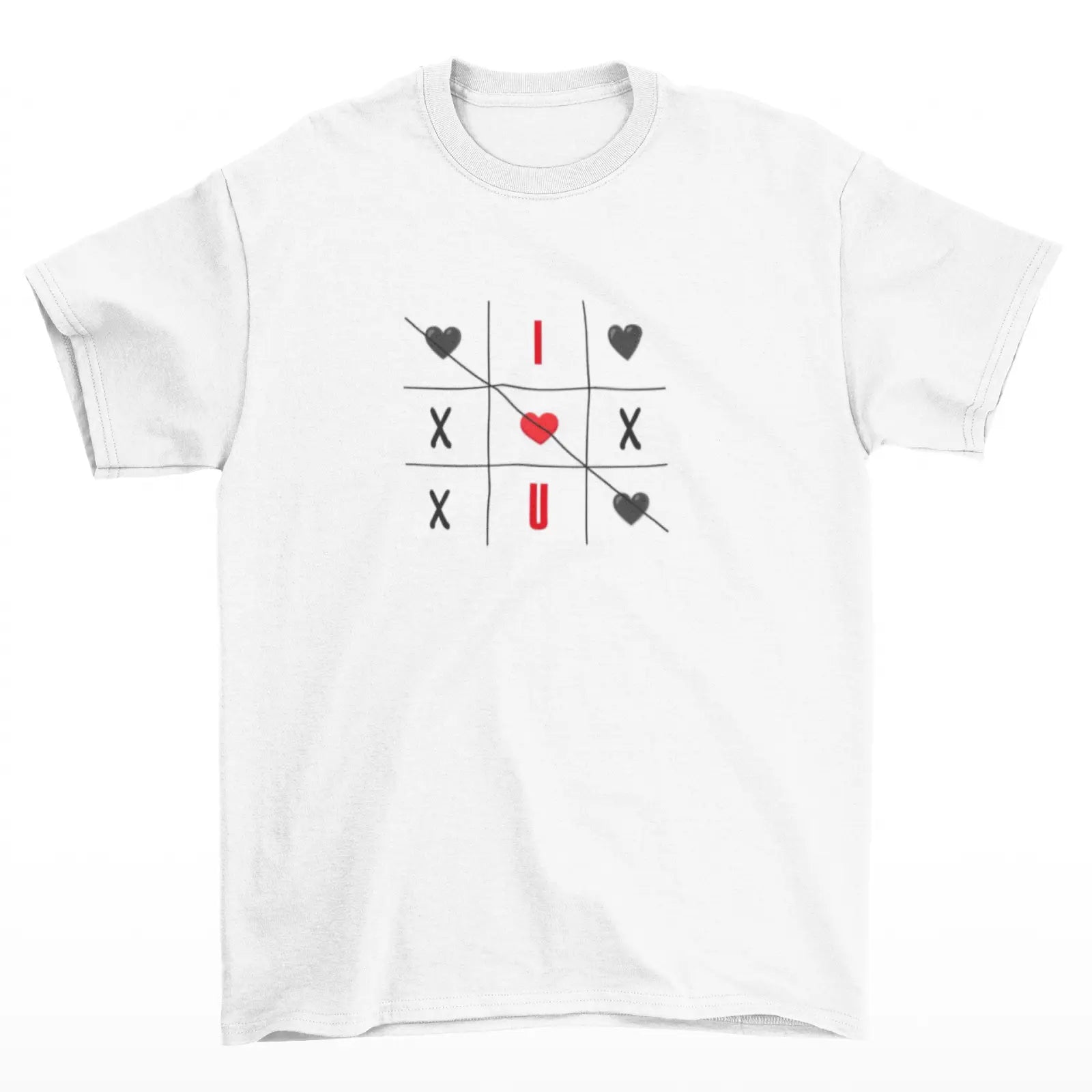 Bílé tričko Valentýnské piškvorky