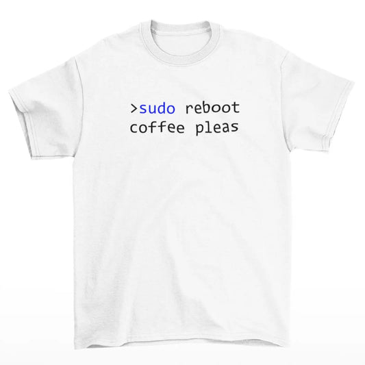 Tričko pro vibecodery - sudo, reboot, coffee pleas