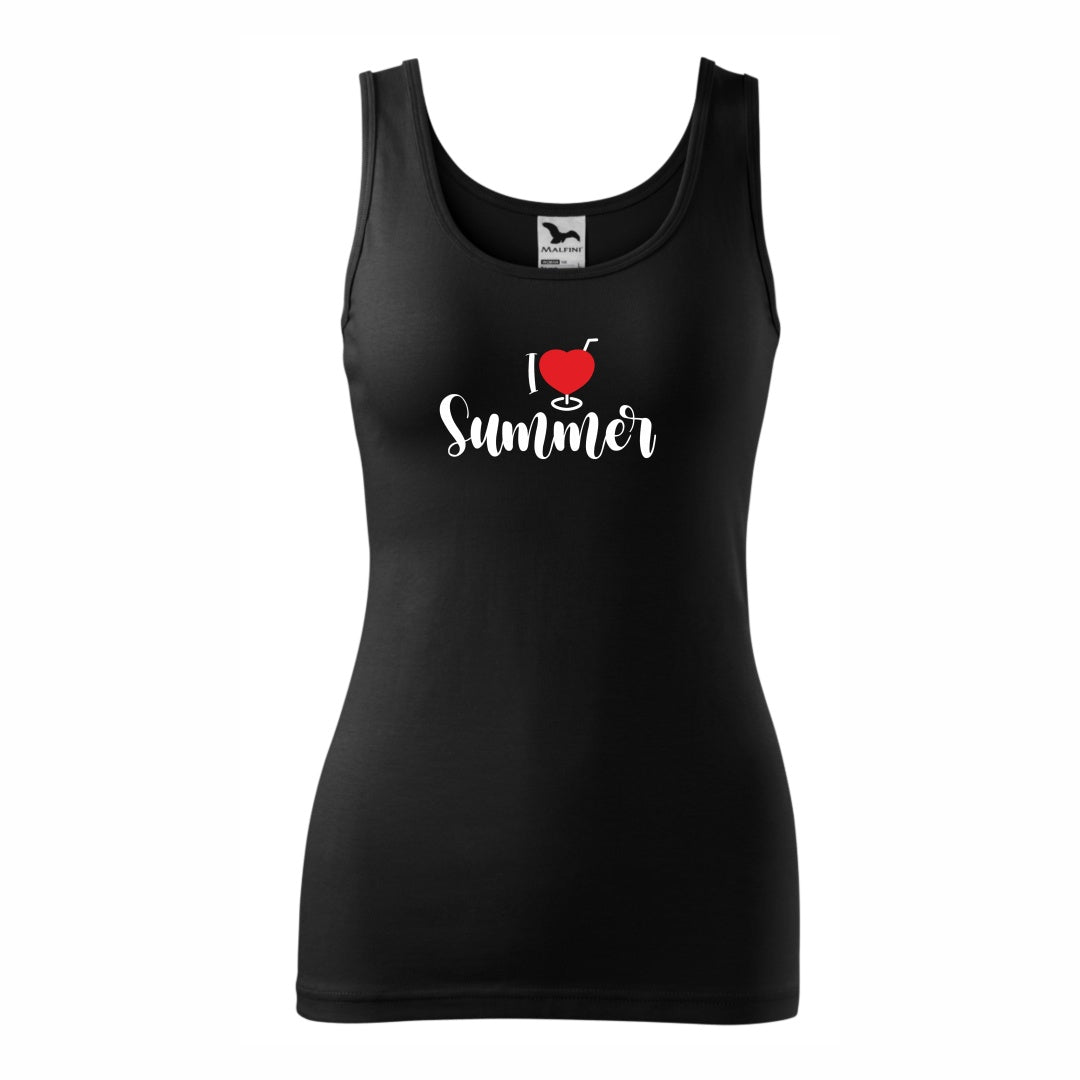 Černé dámské tílko s nápisem I love summer