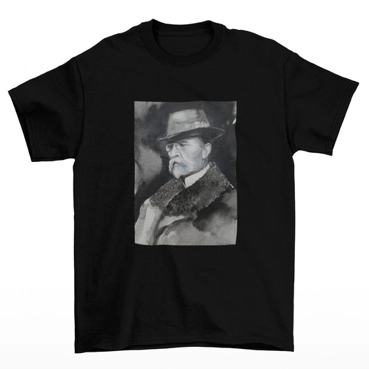 černé tričko a portrétem Tomáše Garrigua Masaryka akvarel od Terezy O.  