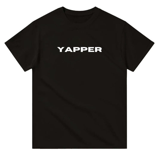 Černé tričko s nápisem YAPPER, tričko pro upovídané