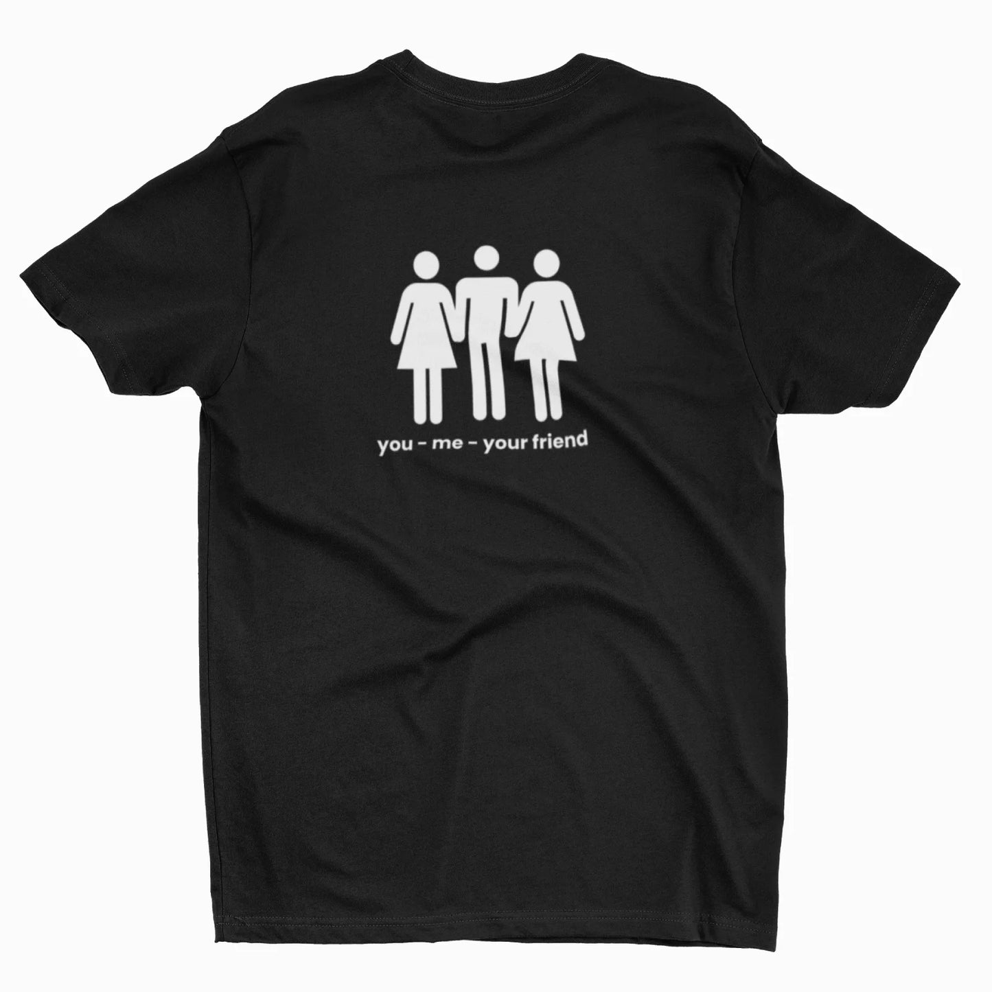 Černé tričko pro kluky s obrázkem lidí a nápisem You - me - Your friend
