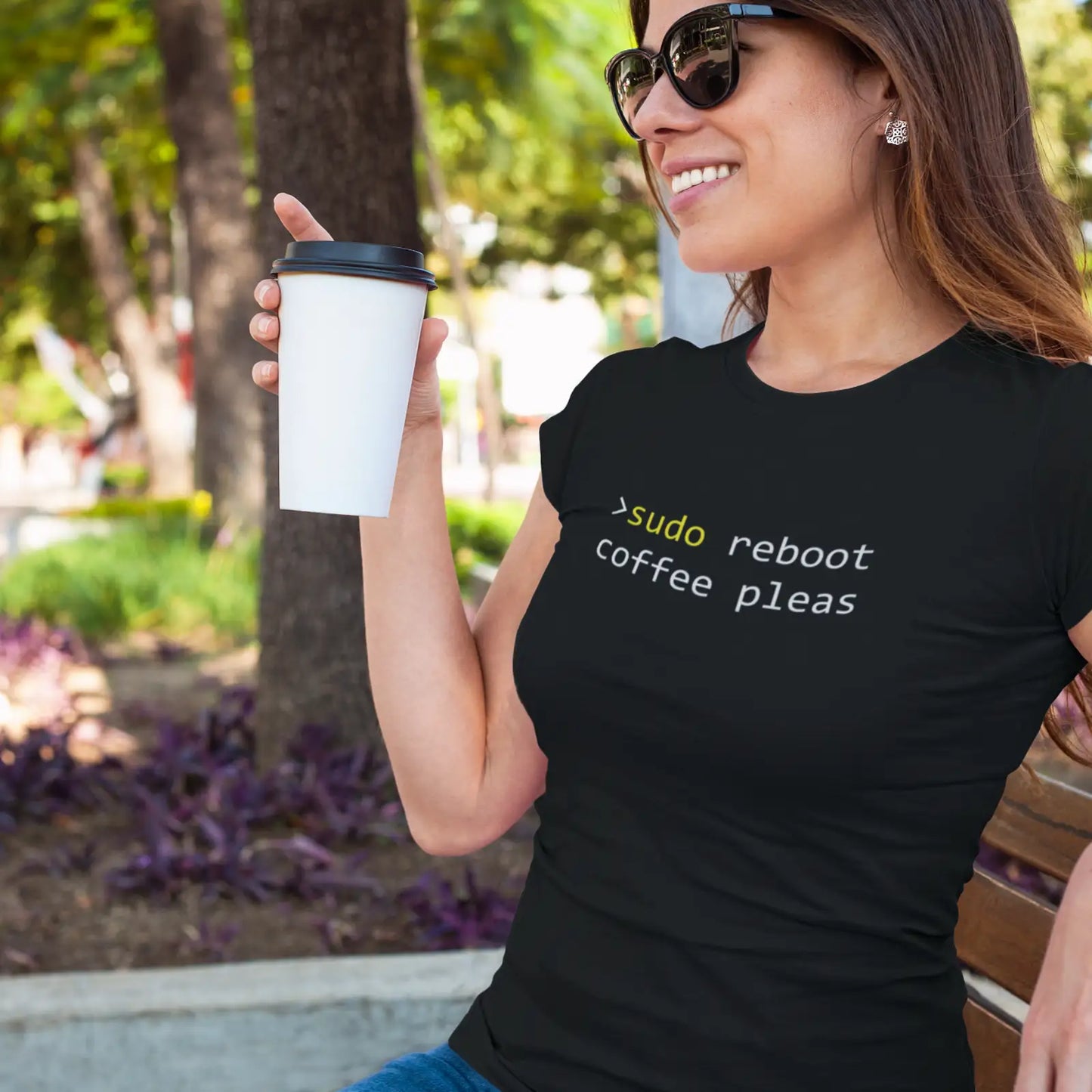 Tričko pro vibecodery - sudo, reboot, coffee pleas