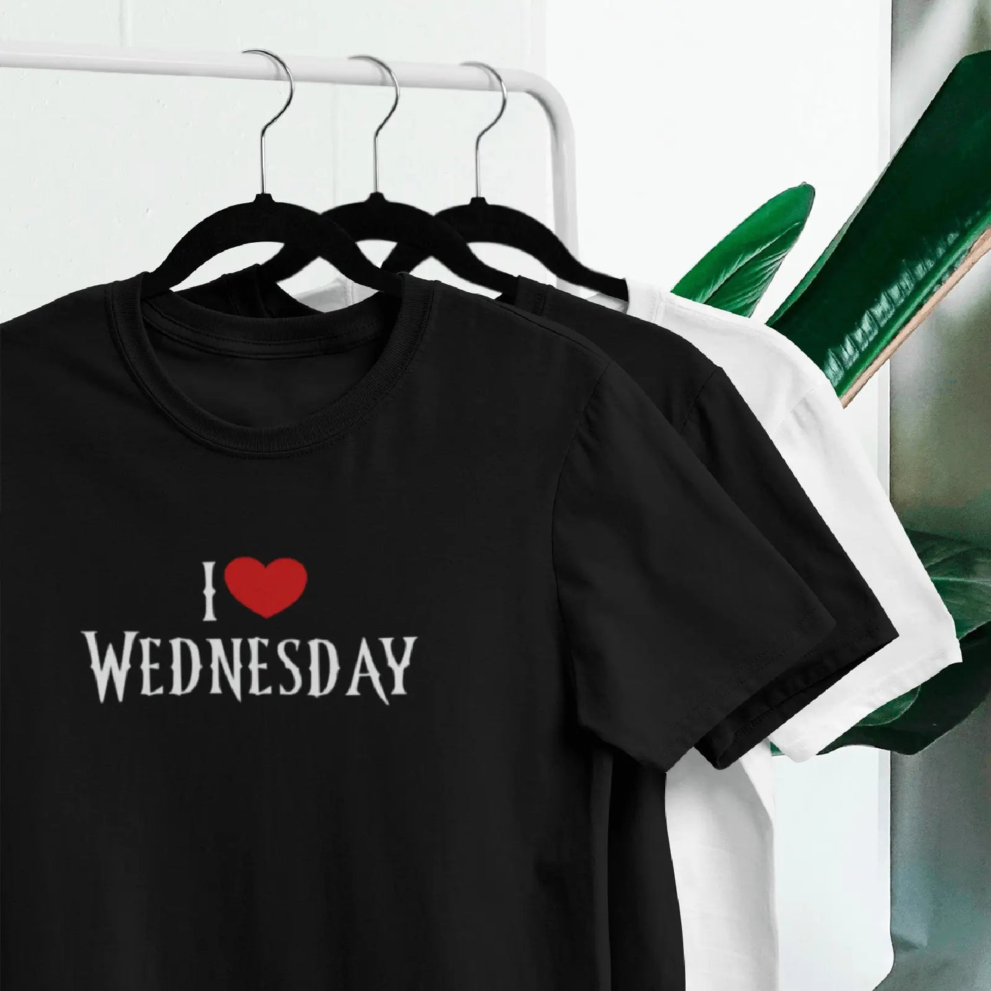 Černé tričko pro fanoušky Wednesday Addams s nápisem I love Wednesday