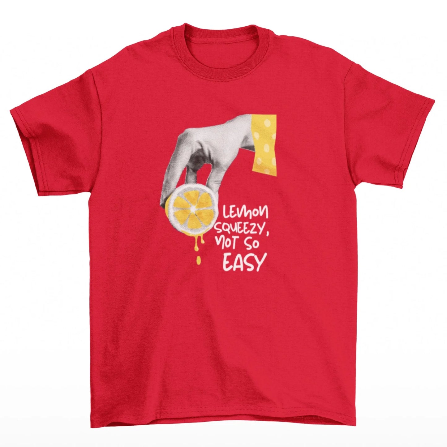 Červené tričko s citrónem - Lemon Squeezy not so Easy