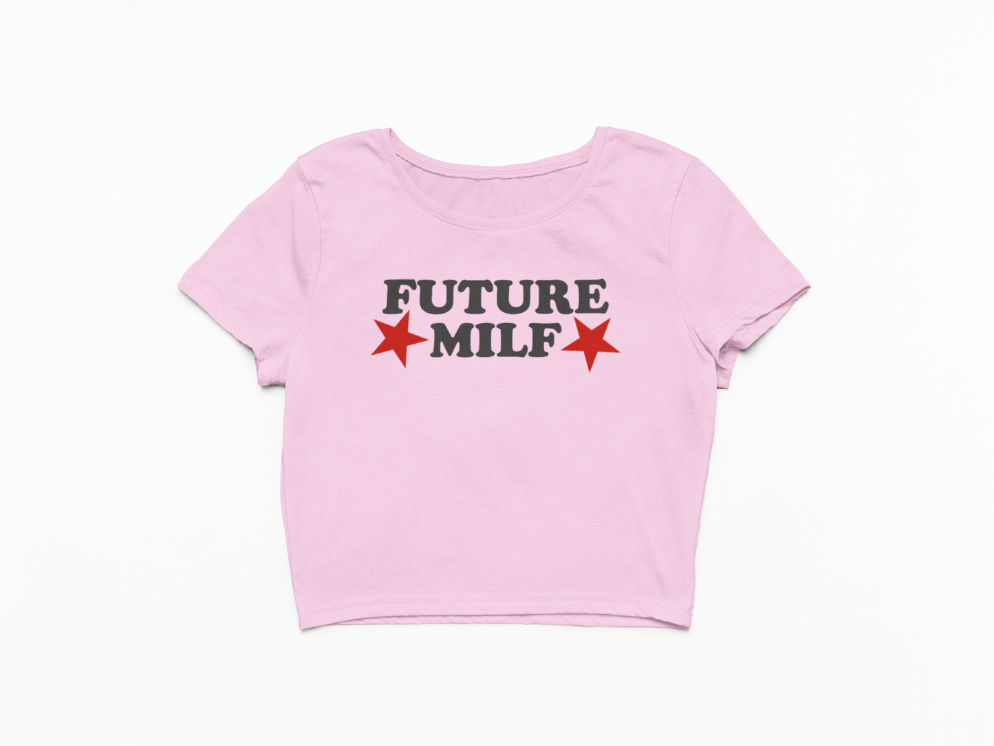 Crop top s nápisem FUTURE MILF