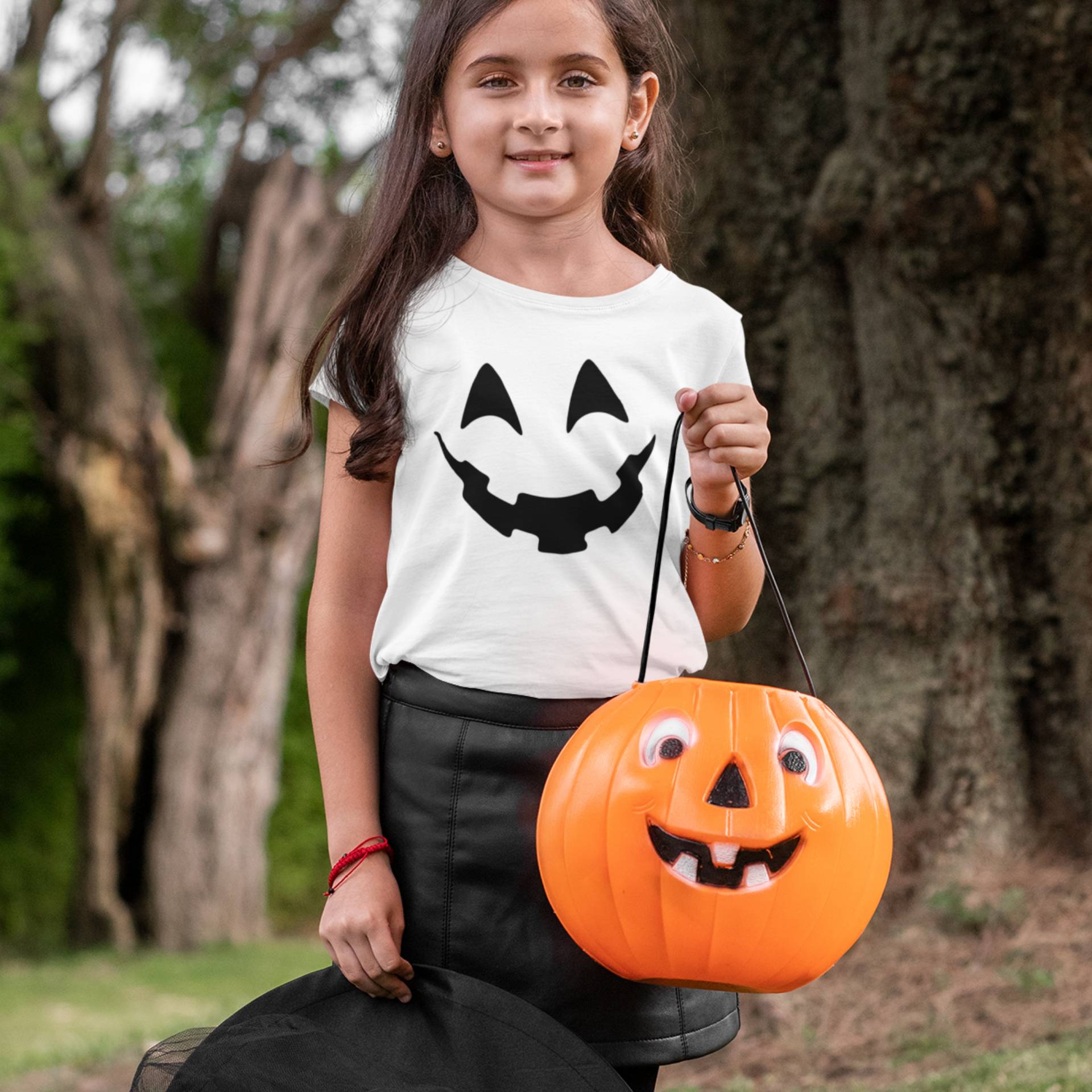 Dětské tričko na Halloween s obličejem dýně