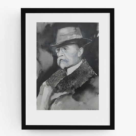 Fotoobraz prezidenta Tomáše Garrigua Masaryka akvarel od Terezy O.