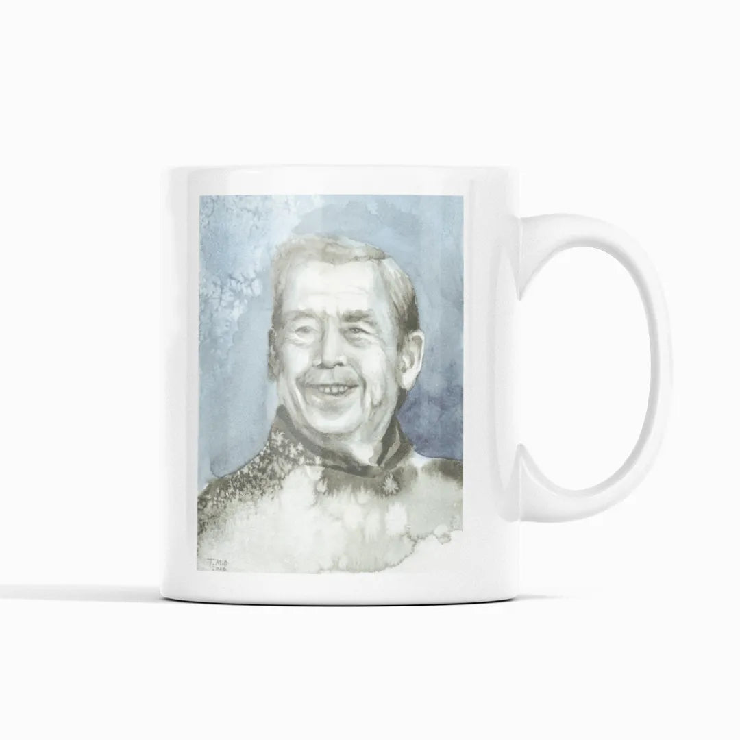 Hrnek Václav Havel – akvarel Tereza O.