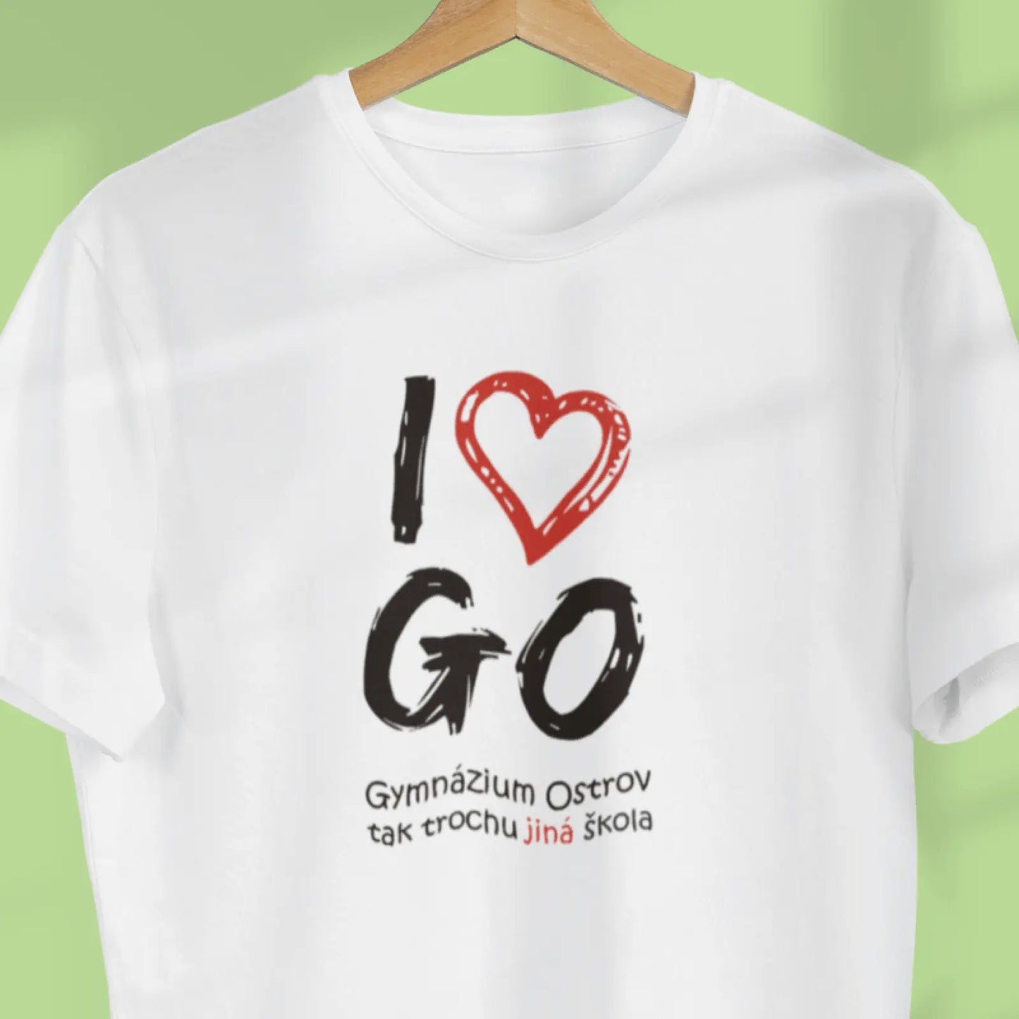I Love GO - DÁMSKÉ tričko pro fanoušky ostrovského gymnázia - Bílé